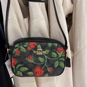 Coach Mini Jamie Camera Bag In Signature Canvas With Fairytale Rose Print